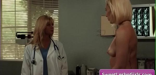  Sexy and horny blonde lesbian sluts Serene Siren, Verronica Kirei fucking deep and tender in the doctor office